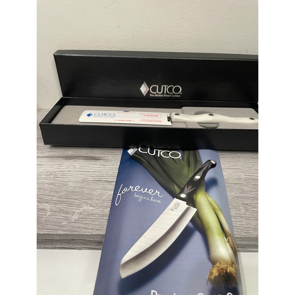 Cutco Spreader Spatula 1768 KP Pearl White Handle Serrated Knife Made in USA